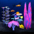 Glowing Fish Tank Decorations, 4 pcs Glow Aquarium Decorations, Coral Plant Ornaments Lotus Kelp Anemone