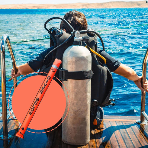 Generic Dive Marker Buoy | Portable Safety Sausage | High Visibility Signal Flag Tube with Reflective Strip, Diving
