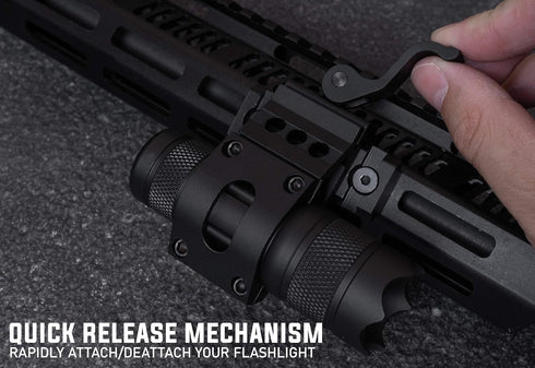Monstrum Offset Picatinny Rail Mount for Flashlights, 1 Inch, Quick Release