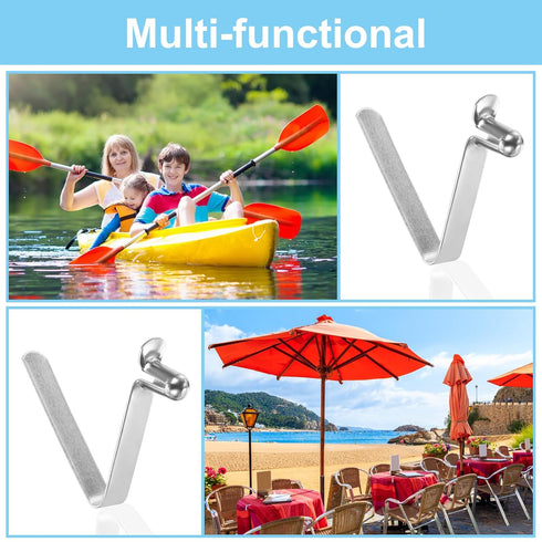 PATIKIL 8.5x5mm Kayak Paddle Snaps - 6 Pack Steel V Shaped Clips for Tent Poles, Push Button Spring Clips