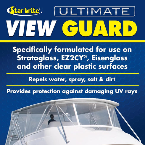 EZ2CY, 22 OZ (095222) STAR BRITE View Guard Clear Plastic Treatment - Ideal for Strataglass, Eisenglass - Enhances Wet
