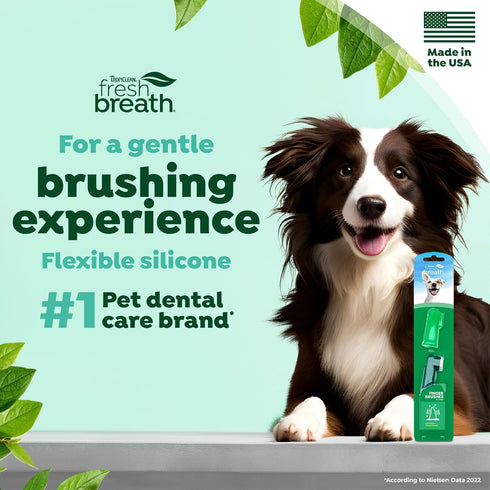 TropiClean Fresh Breath Finger Toothbrushes for Dogs & Puppies - Gentle Soft Toothbrush Alternative