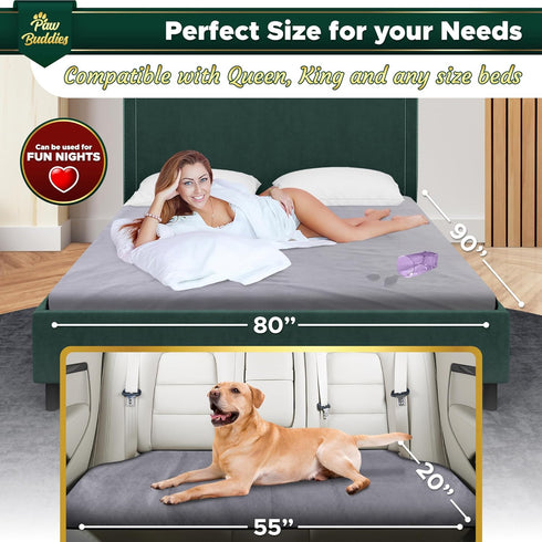 Paw Buddies Waterproof Blanket, Queen Size Intimacy Blanket for Adults, Ultra-Soft Noiseless Mattress Protector