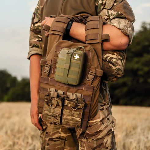 Gonex MOLLE Medical Pouch - EMT First Aid Rip-Away Tactical Utility Pouch for Outdoor Activities (Bag Only)