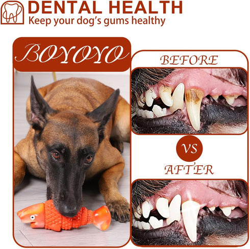 Indestructible Dog Toys for Aggressive Chewers, Tough Chew Toys for Large Dogs, Squeaky Toys for Dogs