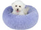 Best Pet Supplies Round Donut Dog Bed with Plush Faux Fur Fabric, Calming Cushion for Indoor Pets, Lavender, 20x20x6''