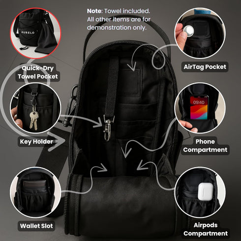 Generic 40oz), Magnetic Gym Bag for Men & Women Small Gym Bag with Rack Attachment, Water Bottle Holder (Up to Compact