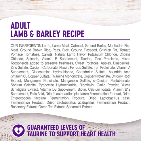 Wellness Complete Health Dry Dog Food with Grains, Natural Ingredients, Lamb & Barley, 5-Pound Bag for Adult Dogs