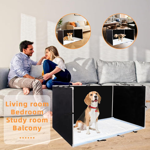 Dmnnlp 35"x29"x17.3" Dog Pee Pad Holder with High Walls - No-Splash Indoor Potty Tray, Foldable Dog Litter Box