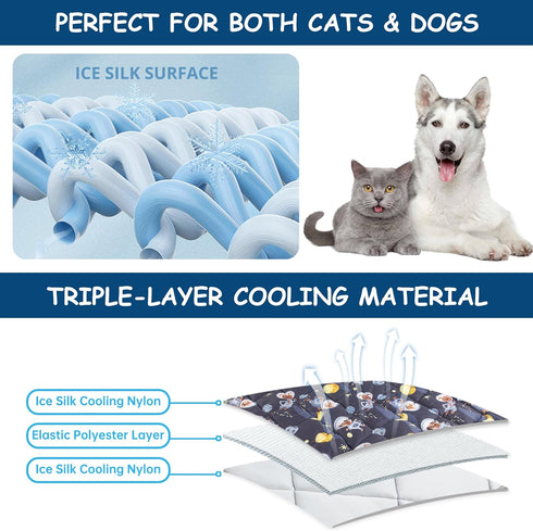 Paw Legend Dog Cooling Mat, X-Large Cooling Pad for Dogs and Cats, Washable Summer Blanket for Sofa, Bed, Car