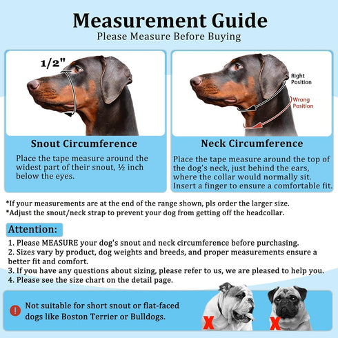 BARKLESS Soft No-Pull Head Collar for Dogs, Adjustable Halter Harness for Easy Training & Walking