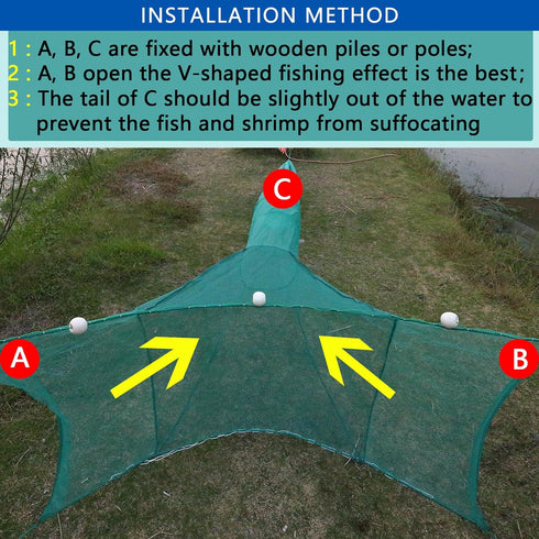 Lawaia Crawfish Trap Fish Net Collapsible Portable Minnow Folded Cast Net With Float and Chain for Shrimp, Lobster