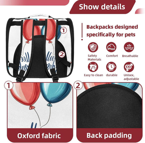 (1) Backpack,900D Backpacks Welcome Baby Cat Carrier Wear-Resistant Oxford Fabric, Dog Carrier Cat Suitable for Travel