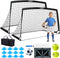 2 Set Kids Soccer Goals for Backyard with Training Equipment, Portable Foldable