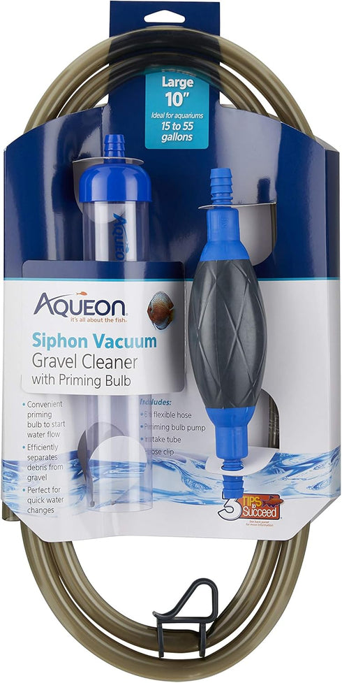 Aqueon Siphon Vacuum Gravel Cleaner, Large 10 Inches with Bulb