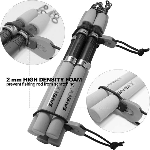 SAMSFX Fishing Rods Belt Stretchy Wrap Pole Straps for Casting, Spinning & Fly Rods