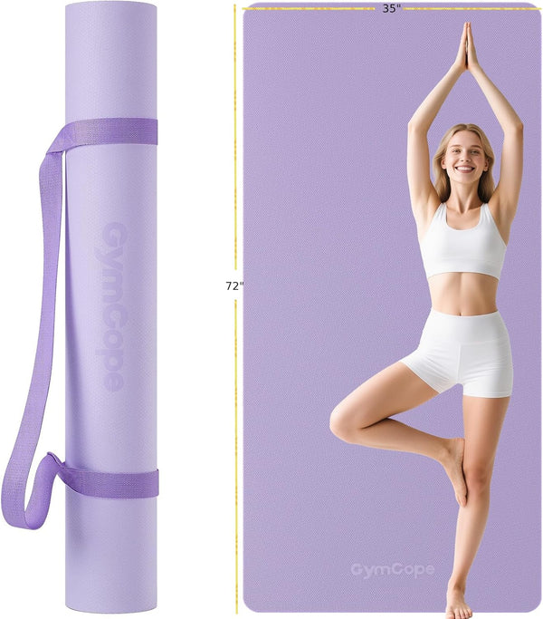 Extra Large Yoga Mat 72"x48" or 78"x57", 1/4"1/2" Thick Mat for Women