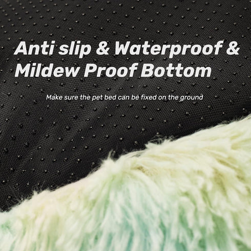 Anti Anxiety Round Fluffy Plush Faux Fur Dog Bed & Cat Bed, Original Bed for Small Medium Large Pets, Relieves Joints