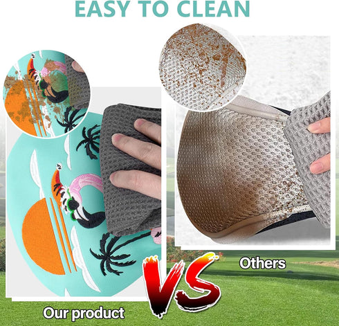 Flamingos Golf Club Covers, Driver Cover, Fairway Wood Headcover, Hybrid Head Cover, Leather Fit for All Brands