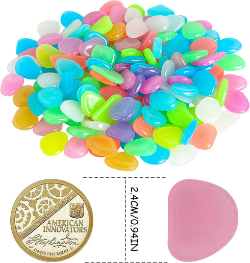 150 PCS Luminous Stones – Mixed Color Glow Rocks for DIY Aquarium Fish Tank and Garden