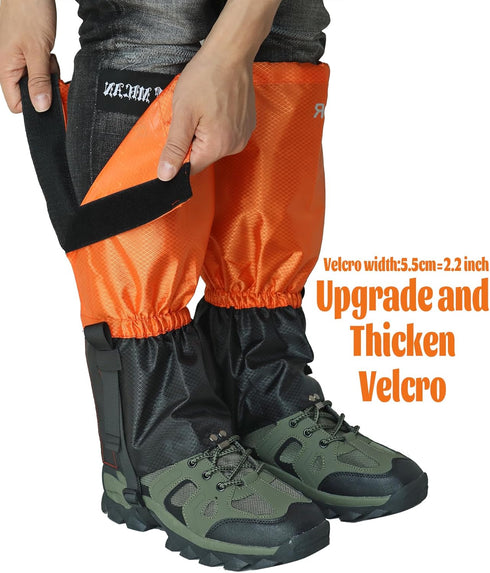 QTECLOR Adjustable Leg Gaiters for Men/Women, Lightweight Snow Shoe Gaiters for Hiking and Snowshoeing