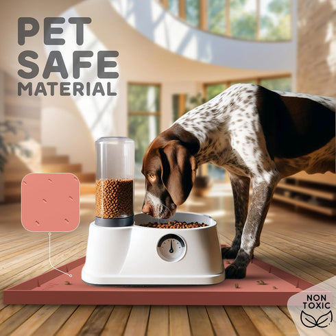32x24x1” XL Dog Food Mat - All Purpose Silicone Griddle Mat for Food and Water, Waterproof with Raised Edges