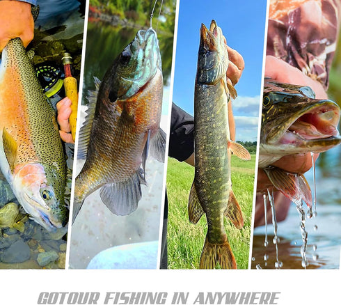 GOTOUR Fishing Lures for Freshwater or Saltwater, Lifelike Jointed Swimbait for Bass, Pike, Panfish, Walleye