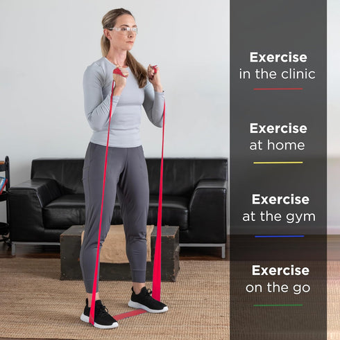 THERABAND Resistance Band 25 Yard Roll, Medium Red, Non-Latex, Level 3 for Exercise Workouts