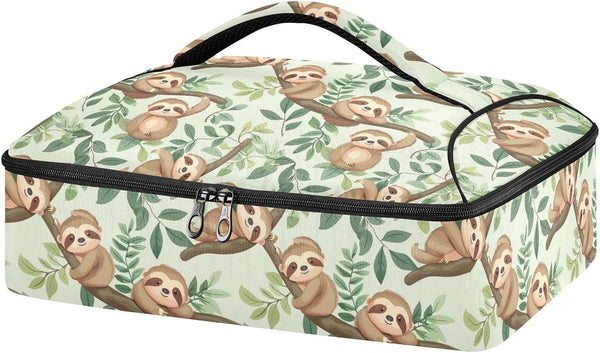 ALAZA Insulated Casserole Carrier for Hot or Cold Food, Cute Baby Sloths