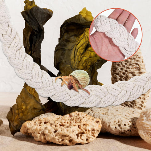 Aysatogc 2PCS 4 Hermit Crab Climbing Toys Hermit Crab Accessories Climbing Rope with Hooks Hermit Crabs Habitat Decor