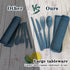Large Reusable Travel Utensils Set with Case, Plastic Silverware Set for Adults Travel Picnic Camping, Portable Flatware Cutlery Set with Chopsticks for Daily Use(Dark Blue) by Lnrkai