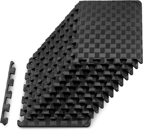 ProsourceFit Exercise Puzzle Mat -inch, Checkered EVA Foam Floor Tiles w/ Non-Slip