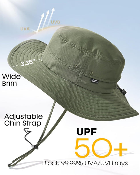 FURTALK Sun Hats for Men and Women, Packable Wide Brim Summer UV Protective Bucket Hat UPF 50+ for Fishing, Hiking