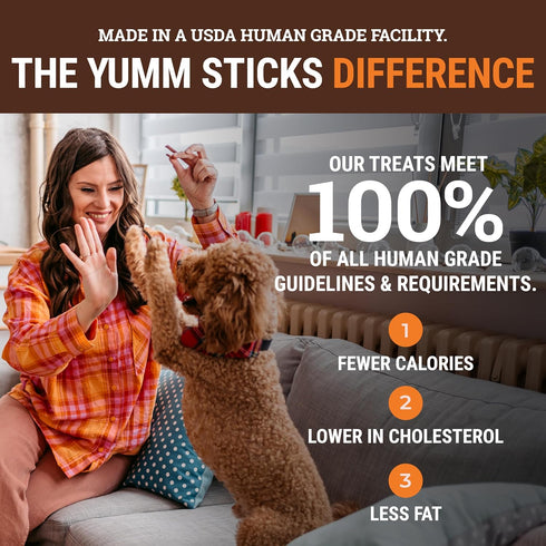 Yumm 24 Count Pack etta says! Sticks Natural Dog Treats - Beef, Chicken, Pork, and Turkey Dog Jerky Treats