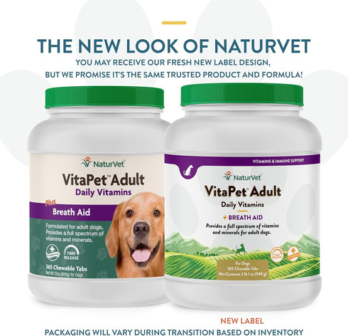 NaturVet Vita Pet Adult Plus Breath Aid Tablets, Time Release, 365 ct
