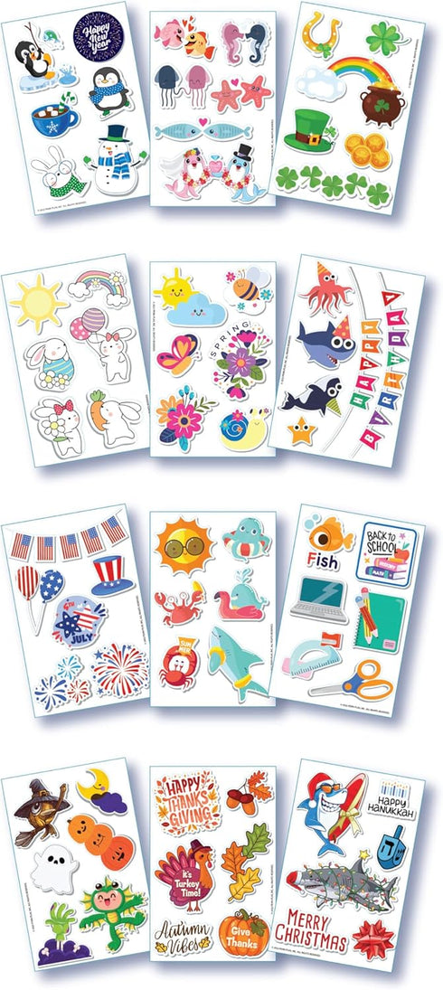 Penn-Plax Aqua-Life Aquarium Sticker Clings Stick-On Decal | Background Outside of Fish Tanks | Monthly Holiday Inspired