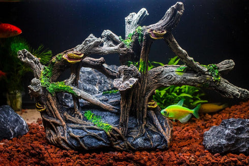 Aquarium Décor Resin Artificial Tree Trunk Root Fish Tank Decorations (A)