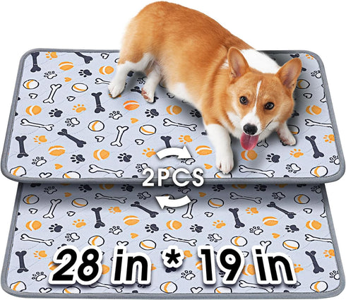 Hompet Washable Pee Pads for Dogs, 28"x19", 2-Pack Thick Heavy Absorbency Reusable