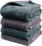 Onarway Dog Blanket Washable: 4 Packs Fluffy Soft Fleece Pet Blankets 40”x28” for Cat Puppy Dogs - Lake Green and Purple