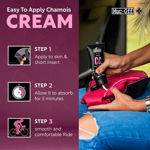 Muc-Off Women Luxury Chamois Cream Cycling - Extreme Skin Lubricant - pH Balanced & Deeply Moisturizing | Ideal