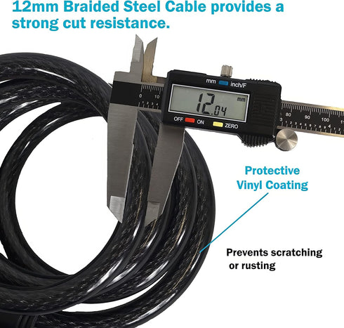 Lumintrail Combination Bike Lock Cable, 4ft Heavy Duty Anti Theft Bike Locks with Combinations and Mounting Bracket