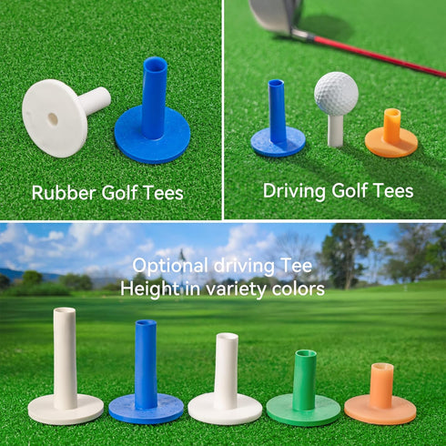 Golf Rubber Tees for Practice Training, Driving, Putting, Chipping Range Mixed Size, Excellent for Indoor Outdoor Use