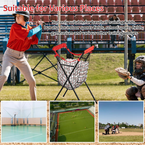 HOMEE Portable Baseball Caddy, Foldable for Over 100 Balls, Extra Large for Batting Pitching Practice