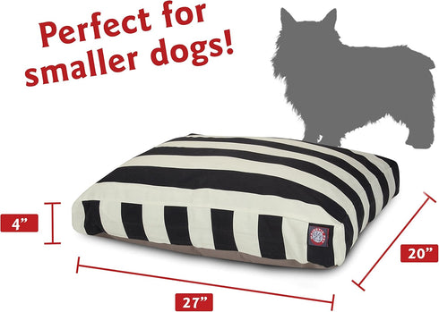 Majestic Pet Rectangle Small Dog Bed - Washable - Non-Slip Comfy Pet Bed - 27x20x4 Inch - Black