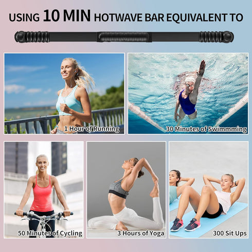 Hotwave Elastic Fitness Bar, Vibration Shake Weight Stick for Body Physical Therapy and Core Strength Training