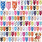 Abbylike 100 Pcs Paw Print Dog Bandanas Bulk Soft Triangle Kerchief Bibs