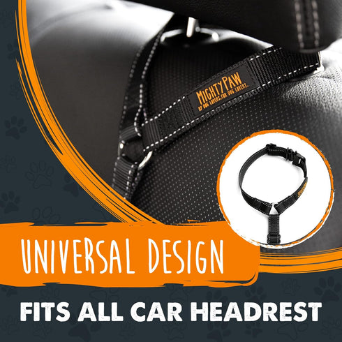 Mighty Paw Dog Seat Belt For Car Headrest - Distraction Free Driving, Heavy-Duty Aviation Grade Aluminum Carabiner