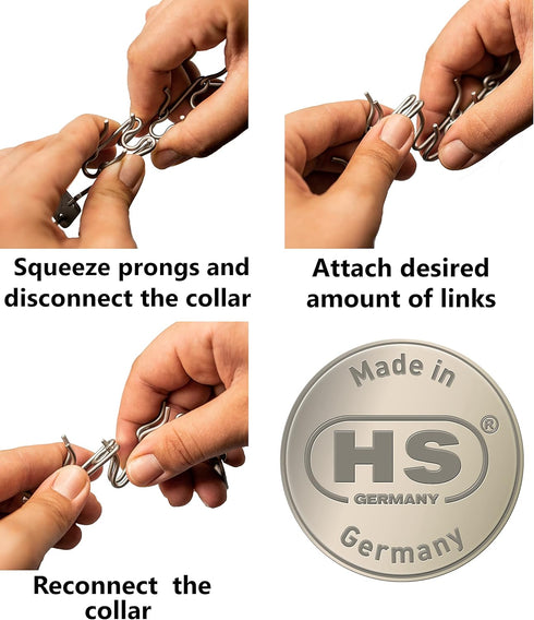 Herm Sprenger Chrome Plated Steel Additional Prong Links for Ultra-Plus Dog Training Collar for Small Medium Large Dogs