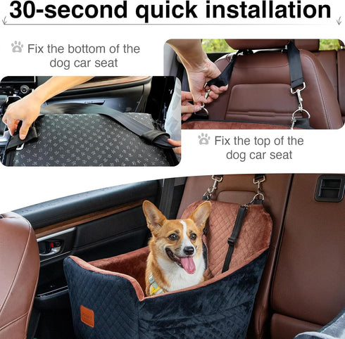 20lbs 25lbs 32 lbs,Fully Pockets,2 YOUVEE Dog Car Seat for Small/Medium Dog up to Detachable and Washable Puppy Booster