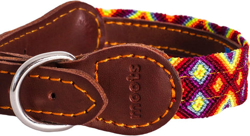 Moots Root Hand-Knitted Leather Pet Collar Red Small (ART170S)
